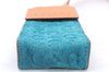 Authentic CELINE C Macadam Blason Shoulder Pouch Suede Leather Light Blue 4272E