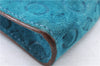 Authentic CELINE C Macadam Blason Shoulder Pouch Suede Leather Light Blue 4272E