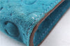 Authentic CELINE C Macadam Blason Shoulder Pouch Suede Leather Light Blue 4272E