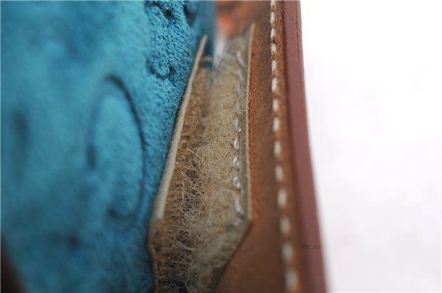 Authentic CELINE C Macadam Blason Shoulder Pouch Suede Leather Light Blue 4272E
