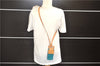 Authentic CELINE C Macadam Blason Shoulder Pouch Suede Leather Light Blue 4272E