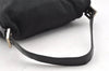 Authentic FENDI Mamma Baguette Shoulder Hand Bag Jersey Leather Black Junk 4272I