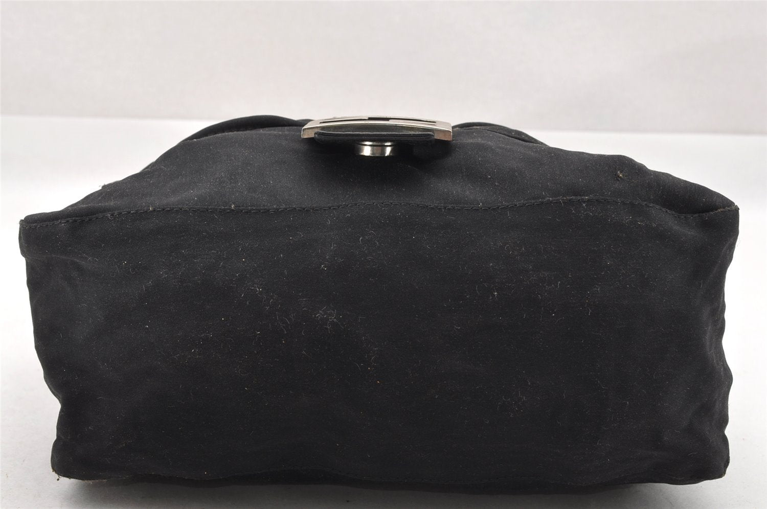 Authentic FENDI Mamma Baguette Shoulder Hand Bag Jersey Leather Black Junk 4272I