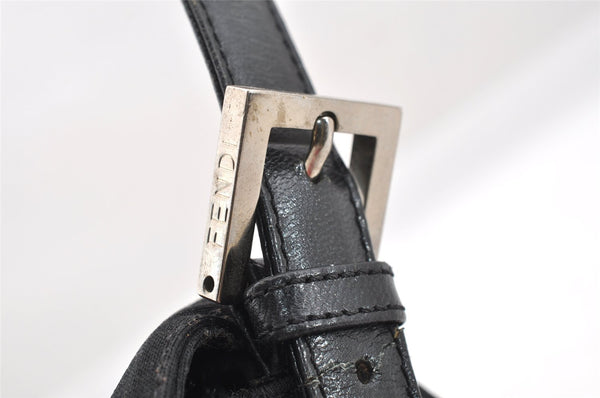 Authentic FENDI Mamma Baguette Shoulder Hand Bag Jersey Leather Black Junk 4272I
