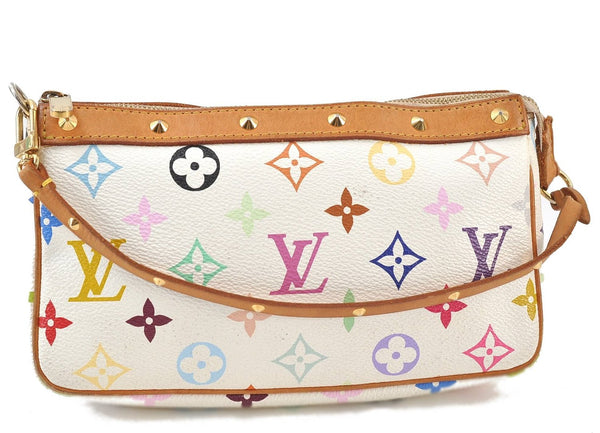 Louis Vuitton Monogram Multicolor Pochette Accessoires Pouch M92649 White 4273D