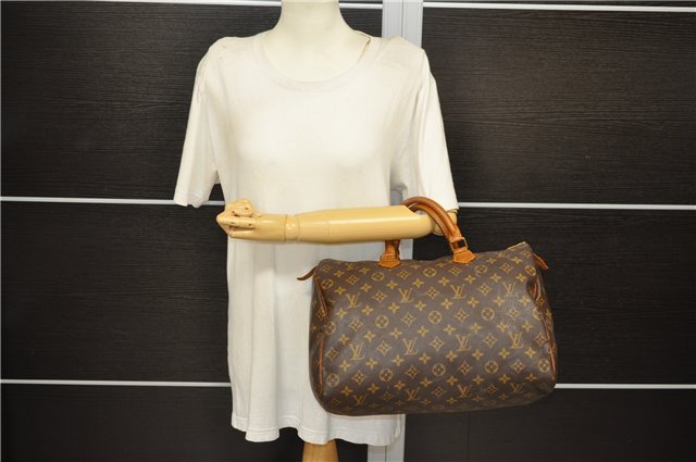 Authentic Louis Vuitton Monogram Speedy 35 Hand Boston Bag M41524 LV 4279D