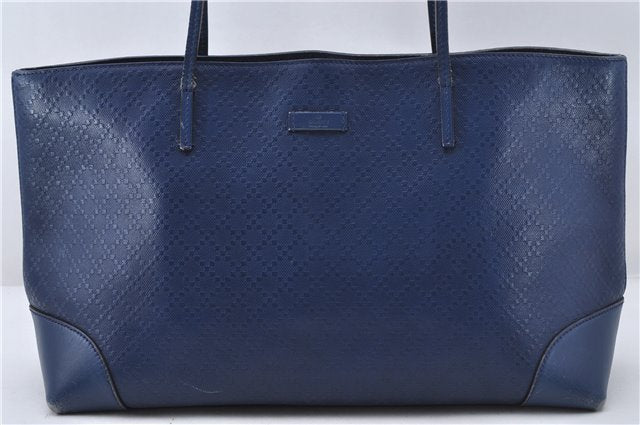 Authentic GUCCI Vintage Diamante Shoulder Tote Bag PVC Leather 353397 Blue 4279E