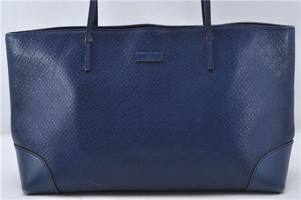 Authentic GUCCI Vintage Diamante Shoulder Tote Bag PVC Leather 353397 Blue 4279E