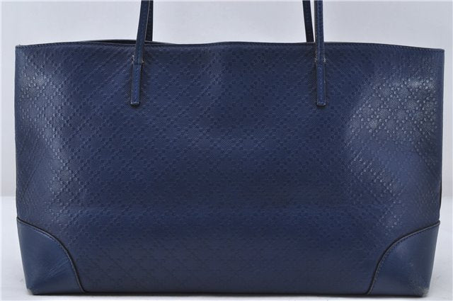 Authentic GUCCI Vintage Diamante Shoulder Tote Bag PVC Leather 353397 Blue 4279E