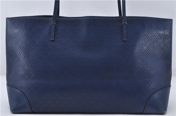 Authentic GUCCI Vintage Diamante Shoulder Tote Bag PVC Leather 353397 Blue 4279E