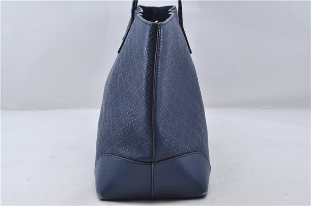 Authentic GUCCI Vintage Diamante Shoulder Tote Bag PVC Leather 353397 Blue 4279E
