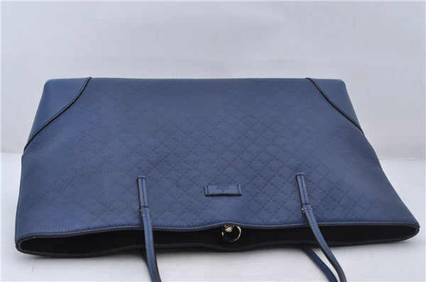 Authentic GUCCI Vintage Diamante Shoulder Tote Bag PVC Leather 353397 Blue 4279E