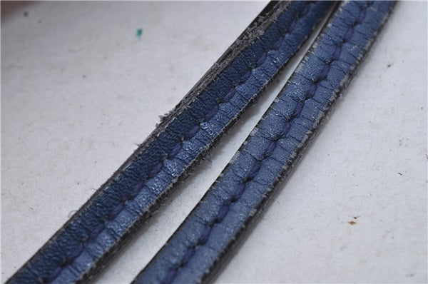 Authentic GUCCI Vintage Diamante Shoulder Tote Bag PVC Leather 353397 Blue 4279E