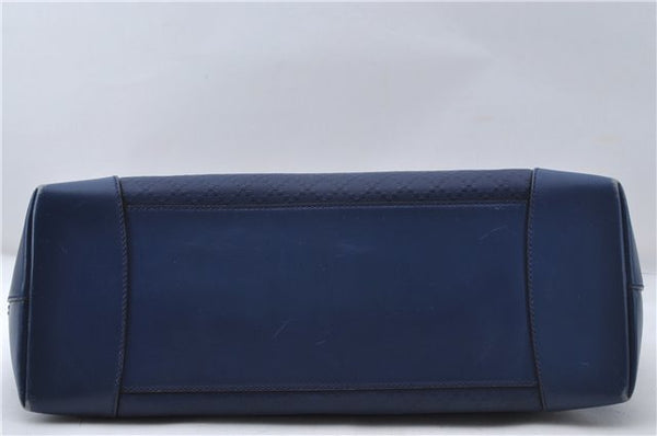 Authentic GUCCI Vintage Diamante Shoulder Tote Bag PVC Leather 353397 Blue 4279E