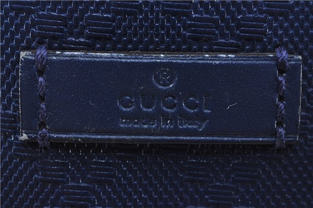 Authentic GUCCI Vintage Diamante Shoulder Tote Bag PVC Leather 353397 Blue 4279E