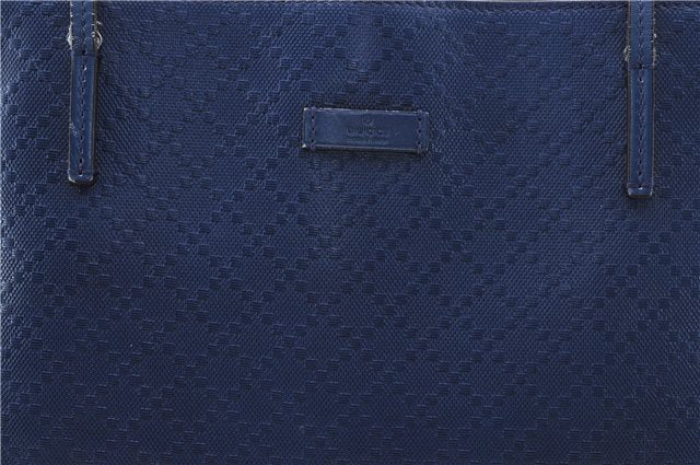 Authentic GUCCI Vintage Diamante Shoulder Tote Bag PVC Leather 353397 Blue 4279E