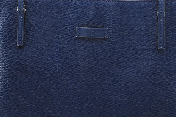 Authentic GUCCI Vintage Diamante Shoulder Tote Bag PVC Leather 353397 Blue 4279E