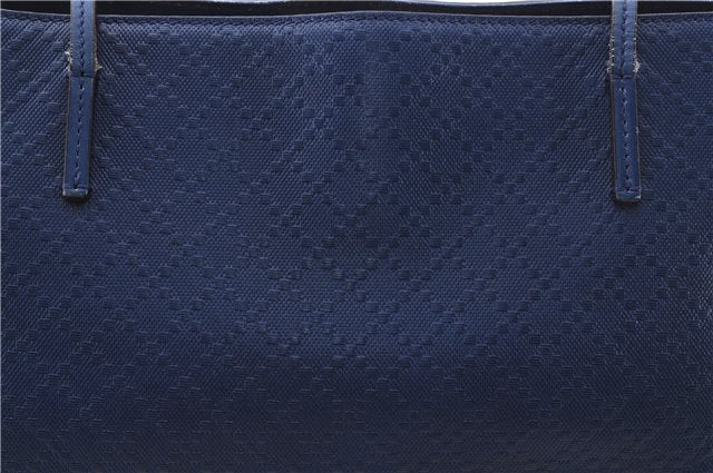 Authentic GUCCI Vintage Diamante Shoulder Tote Bag PVC Leather 353397 Blue 4279E