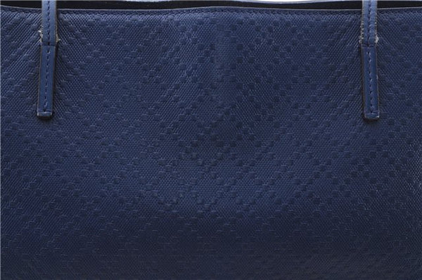 Authentic GUCCI Vintage Diamante Shoulder Tote Bag PVC Leather 353397 Blue 4279E