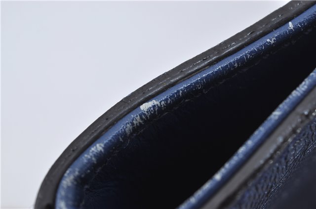 Authentic GUCCI Vintage Diamante Shoulder Tote Bag PVC Leather 353397 Blue 4279E