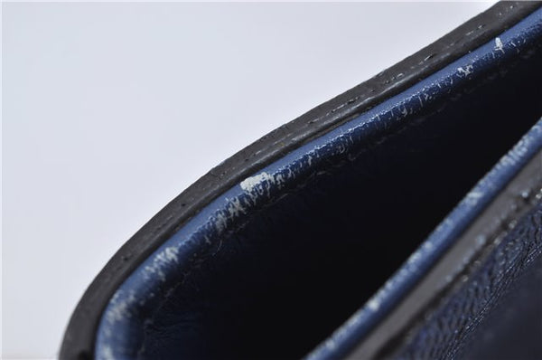 Authentic GUCCI Vintage Diamante Shoulder Tote Bag PVC Leather 353397 Blue 4279E