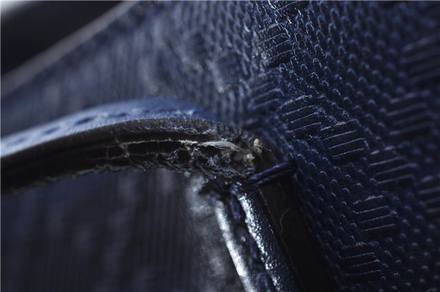 Authentic GUCCI Vintage Diamante Shoulder Tote Bag PVC Leather 353397 Blue 4279E