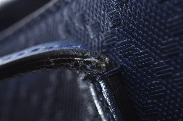 Authentic GUCCI Vintage Diamante Shoulder Tote Bag PVC Leather 353397 Blue 4279E