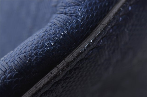 Authentic GUCCI Vintage Diamante Shoulder Tote Bag PVC Leather 353397 Blue 4279E