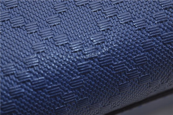 Authentic GUCCI Vintage Diamante Shoulder Tote Bag PVC Leather 353397 Blue 4279E