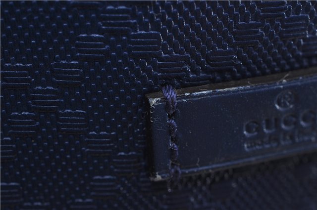Authentic GUCCI Vintage Diamante Shoulder Tote Bag PVC Leather 353397 Blue 4279E