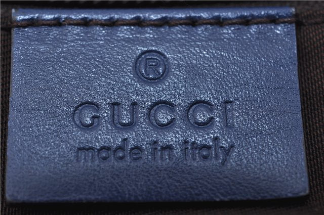 Authentic GUCCI Vintage Diamante Shoulder Tote Bag PVC Leather 353397 Blue 4279E