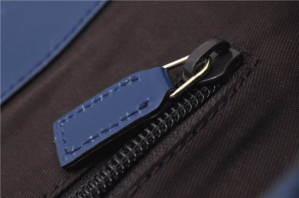 Authentic GUCCI Vintage Diamante Shoulder Tote Bag PVC Leather 353397 Blue 4279E