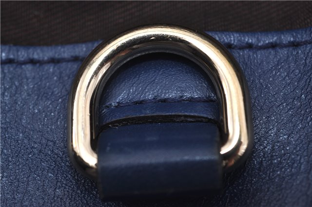 Authentic GUCCI Vintage Diamante Shoulder Tote Bag PVC Leather 353397 Blue 4279E