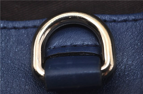 Authentic GUCCI Vintage Diamante Shoulder Tote Bag PVC Leather 353397 Blue 4279E