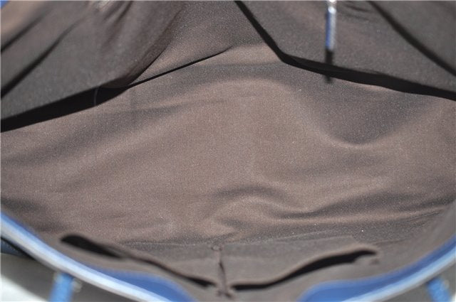 Authentic GUCCI Vintage Diamante Shoulder Tote Bag PVC Leather 353397 Blue 4279E