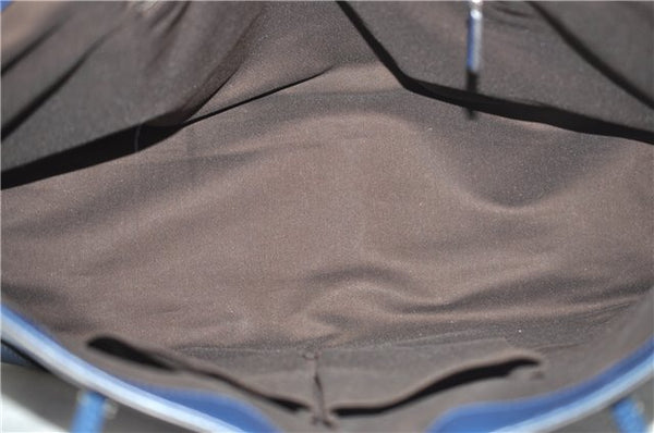 Authentic GUCCI Vintage Diamante Shoulder Tote Bag PVC Leather 353397 Blue 4279E