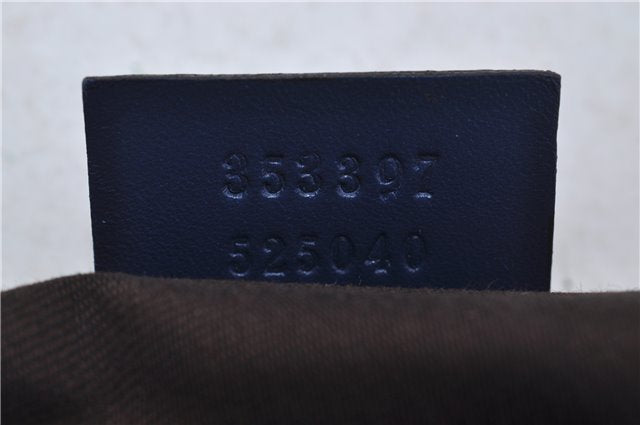 Authentic GUCCI Vintage Diamante Shoulder Tote Bag PVC Leather 353397 Blue 4279E