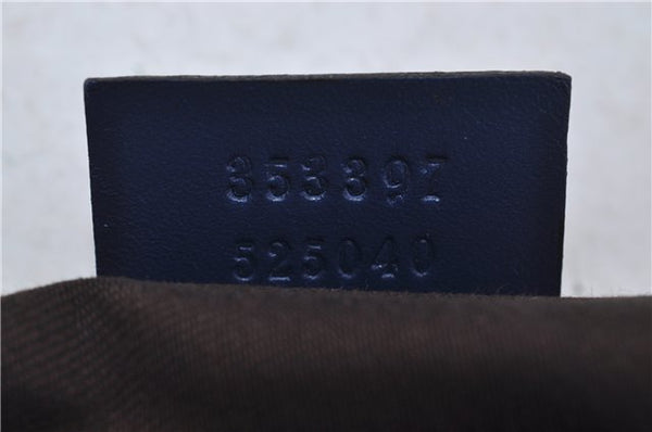 Authentic GUCCI Vintage Diamante Shoulder Tote Bag PVC Leather 353397 Blue 4279E