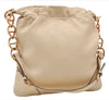 Authentic PRADA Leather Nappa Chain Shoulder Bag Purse Ivory 4280E