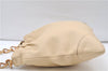 Authentic PRADA Leather Nappa Chain Shoulder Bag Purse Ivory 4280E