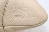 Authentic PRADA Leather Nappa Chain Shoulder Bag Purse Ivory 4280E