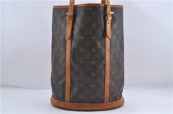 Authentic Louis Vuitton Monogram Bucket GM Shoulder Bag M42236 LV Junk 4282D