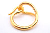 Authentic HERMES Scarf Ring Jumbo Circle Design Gold 4282E