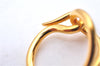 Authentic HERMES Scarf Ring Jumbo Circle Design Gold 4282E