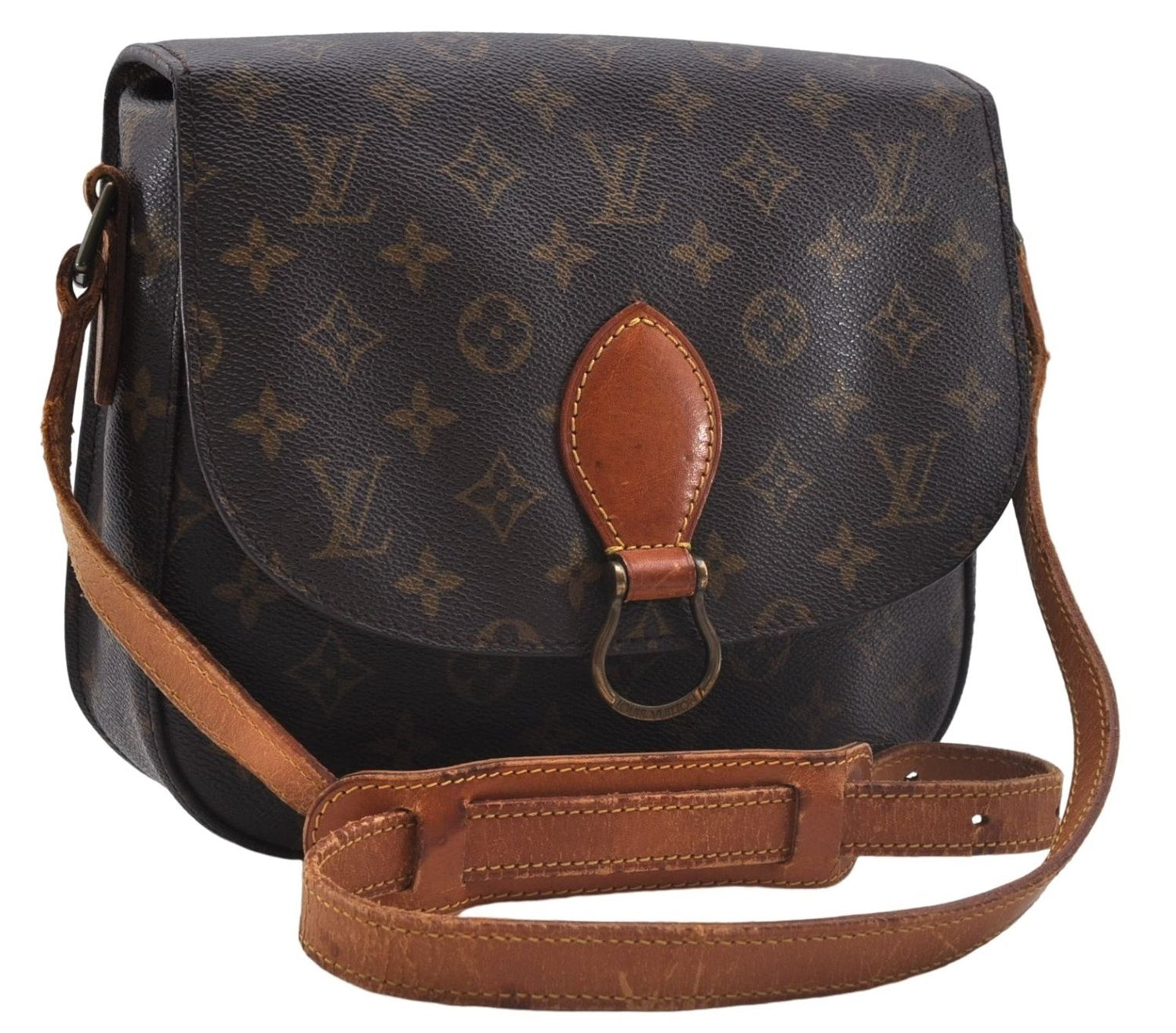 Auth Louis Vuitton Monogram Saint Cloud GM Shoulder Cross Bag M51242 LV 4283D