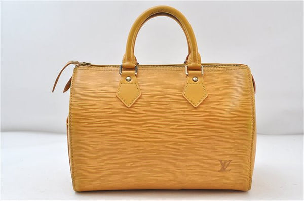 Authentic Louis Vuitton Epi Speedy 25 Hand Bag Yellow M43019 LV 4287D