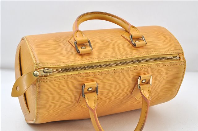 Authentic Louis Vuitton Epi Speedy 25 Hand Bag Yellow M43019 LV 4287D