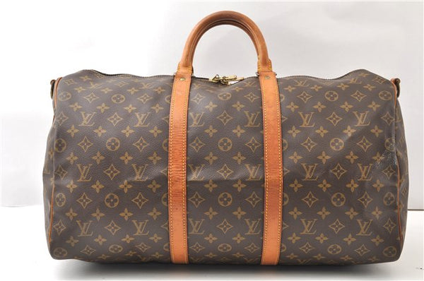 Authentic Louis Vuitton Monogram Keepall Bandouliere 50 M41416 Boston Bag 4287F