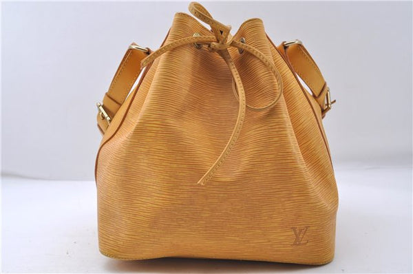Authentic Louis Vuitton Epi Petit Noe Shoulder Bag Purse Yellow M44109 LV 4289D