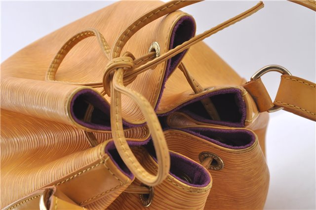 Authentic Louis Vuitton Epi Petit Noe Shoulder Bag Purse Yellow M44109 LV 4289D